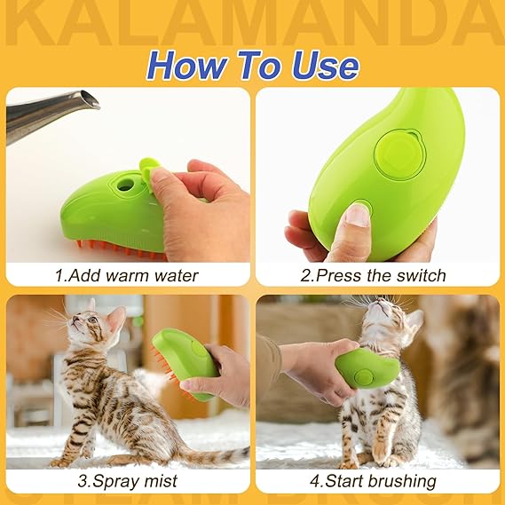 Trelix™ 3-in-1 Pet Steaming Brush